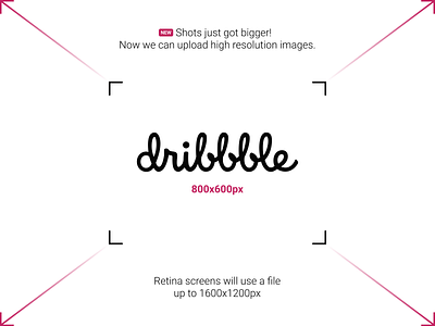 🆕 Dribbble Shots Just Got Bigger 1600x1200 bigger design dribbble new shots ui design update