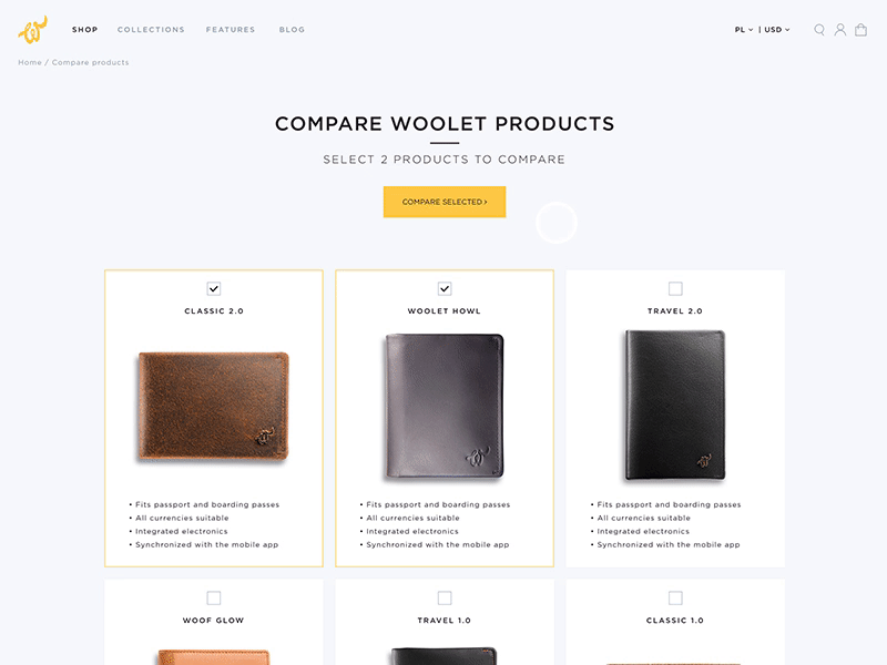 Compare product page