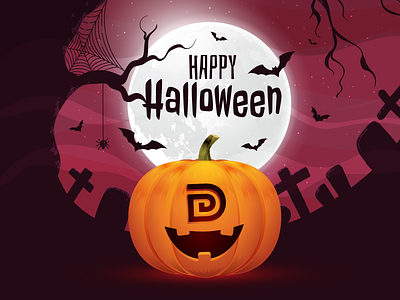 Happy Halloween dankor digital for fun halloween happy face illustration mascot moon night pumpkin