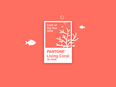 Pantone color of the Year 2019 2019 color coral coral living ff6f61 fish illustration pantone