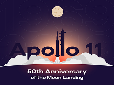 Apollo 11 🚀 anniversary apollo 11 design earth illustration landing moon rocket space vector vector art