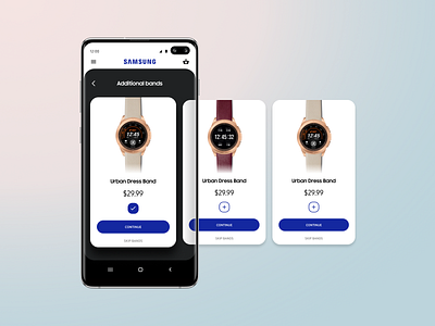 Samsung shop app design - Choose Bands app bands buy concept ecommerce galaxy mobile s10 samsung shop smart watch ui ui design ux