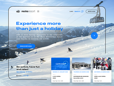 Rocksresort Redesign Concept concept experience figma holiday hotel laax landing page redesign resort rocksresort ski snowboard switzerland ui web design winter