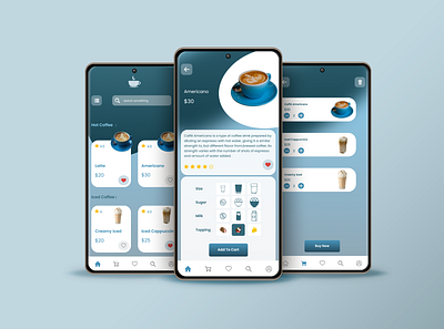 Online Coffee shop App UI app design ui ux