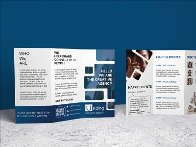 UNDING CREATIVE AGENCY TRI FOLD BROCHURE business promotion corporate creative agency print design trifold brochure