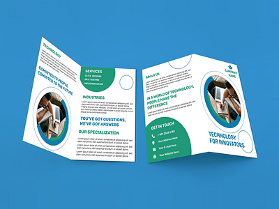 TECHNOLOGY BIFOLD BROCHURE TEMPLATE bifoldbrochure bifoldbrochuredesign marketing print design techcompany