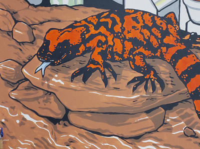 Gila Monster acrylic arizona color corporate crop gila illustration lizard mural muralart muralist painting