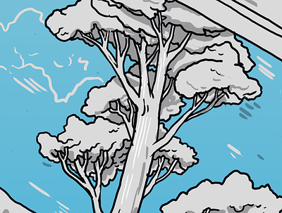 Tree art color digital drawing illustration isometric mural nature tree wacom