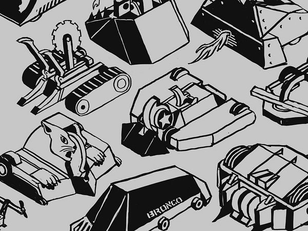 BattleBots illustration - crop 1 by Nigel Sussman on Dribbble