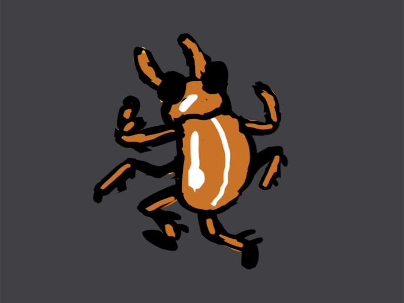 Dancing Beetle animation beetle bug dance drawing gif hand drawn illustration party