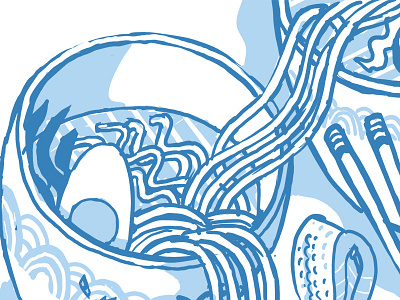 Noodle Bowl Mural Sketch v1 digital drawing eating food illustration mural noodle painting plan restaurant sketch