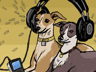 Italian greyhounds illustration