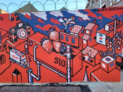 Growth Mural - Oakland building color illustration isometric mural oakland painting streetart urban art