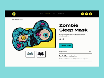 Zombie Sleep Mask • e-commerce, product cart