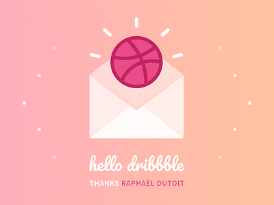 Hello dribbble! 🌸 colorful envelop first shot flat fresh gradient hello newbie summer thanks