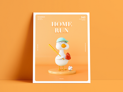 Home Run baseball c4d character duck