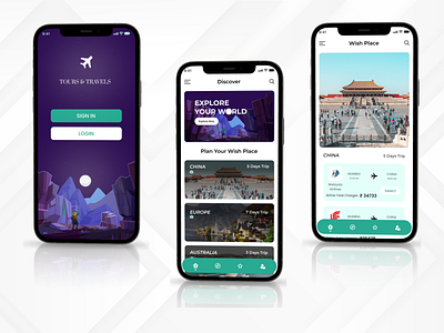 Tours and Travel Mobile App design figma illustration mobile app design mobile screens tours and travel mobile app ui uiux uiux design