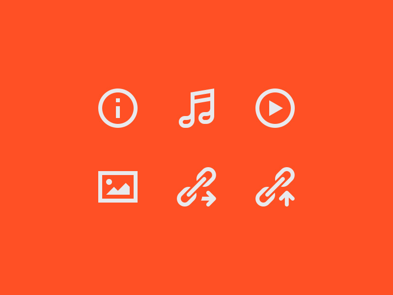 Blog Icons icon glyph outline solid info note play image chain arrow