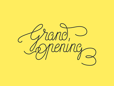 Grand Opening lettering vector