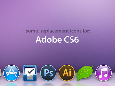 Icons for Adobe CS6 after effects audition bridge cs6 dreamweaver encore fireworks flash icons illustrator indesign photoshop prelude premiere replacement