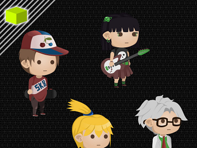 Vector Characters (Chibi | Sideview) animation anime characters chibi cute game illustration sideview vector