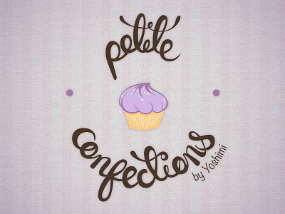 Petite Confections by Yoshimi bakery cupcake illustration lettering logo