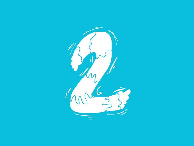 Numero 2, v.2 animation cel animation dos hand illustration motion motion graphics number numero two