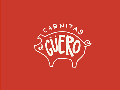 Carnitas El Güero bbq carnitas cerdo food truck illustration lettering midnightdoodles pig