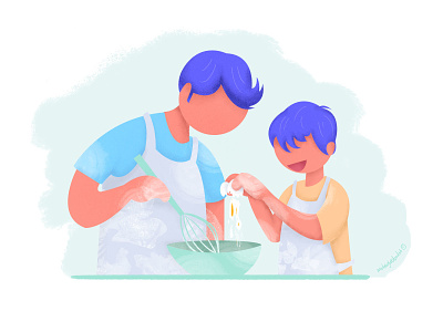 The Manny baking cooking digital art illustration male nanny midnightdoodles nanny poppy