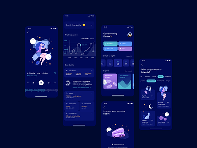 Sleepyhead – an app for good sleeping habits – 3 design illustration ux