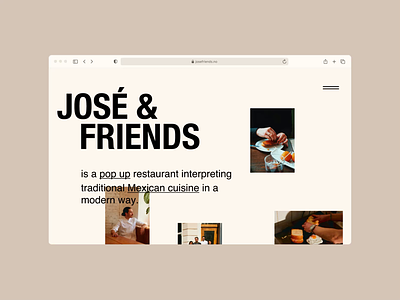 José & Friends – restaurant website concept figma interactions landing restaurant typography ui ux web