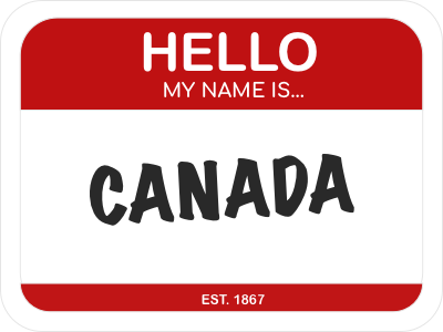 Hello, my name is...Canada canada design sticker
