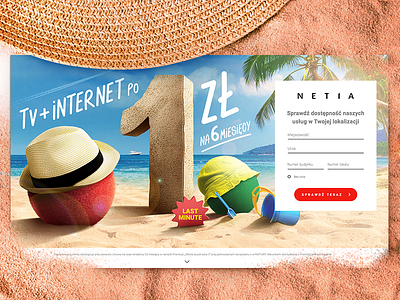 Netia Landing Page advertise beach digitalart digitalmarketing keyvisual landing last minute page rebranding summer