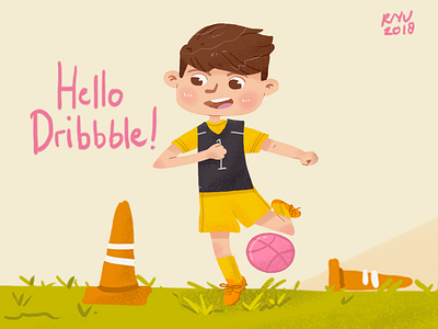 Hello Dribbble ! children book illustration children illustration illustration soccer