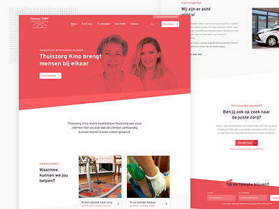 Homepage design care home homepage red ui ux webdesign website