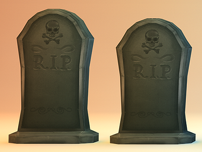 Gravestones 3d halloween handpainted lowpoly texture