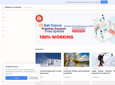 Median Ui 1.6 Safelink Blogger Template.