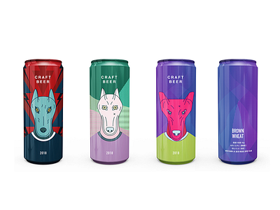 craft beer for the special Chinese dog years beer color dog illustration