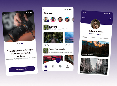 A Photography Mobile Interface (UI Design) app ui ux
