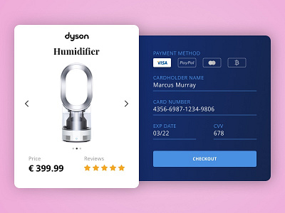 Daily UI Challenge #02 Checkout app bank blue checkout creditcard dailyui montpellier pay pink tech tennis web