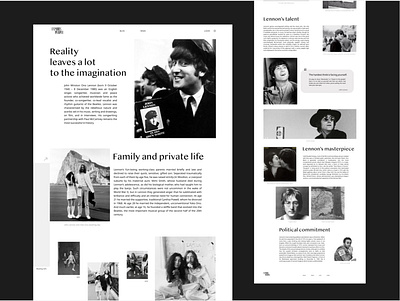 Longread about John Lennon design figma lennon longread ui ux web