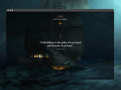 Dark Waters 1733 design graphic design illustration logo narrative website storytelling title design typography ui website