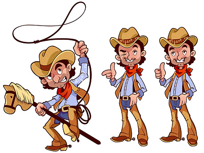 Cowboy character cowboy men vector