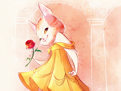 Belle as a cat cat character character design illustration kitten princess raster