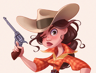 Cowgirl cartoon cg cgart character character design characters digitalart raster