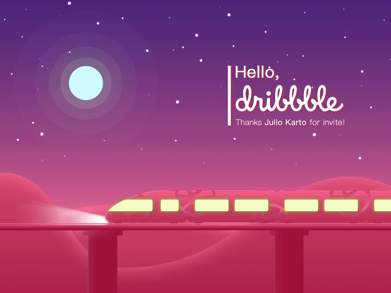 Hello Dribbble! animation debut dribbble first shot