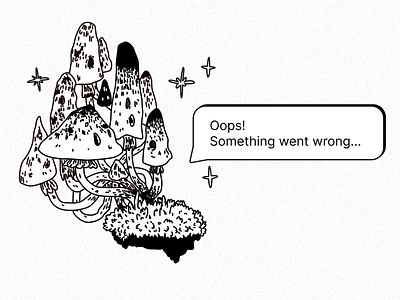Oops! digital art illustration line illustration mushrooms vector vector illustration