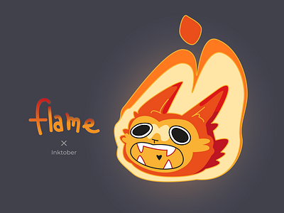 Inktober 05 - Flame cat digital art drawing flame illustration illustrations inktober inktober2022 vector vector illustration
