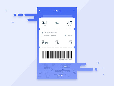 Boarding pass air ticket ui