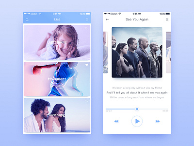 Music UI interface app ui